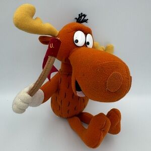 Vintage‎ 1999 Stuffins Bullwinkle Moose 9" Plush Rocky & Friends